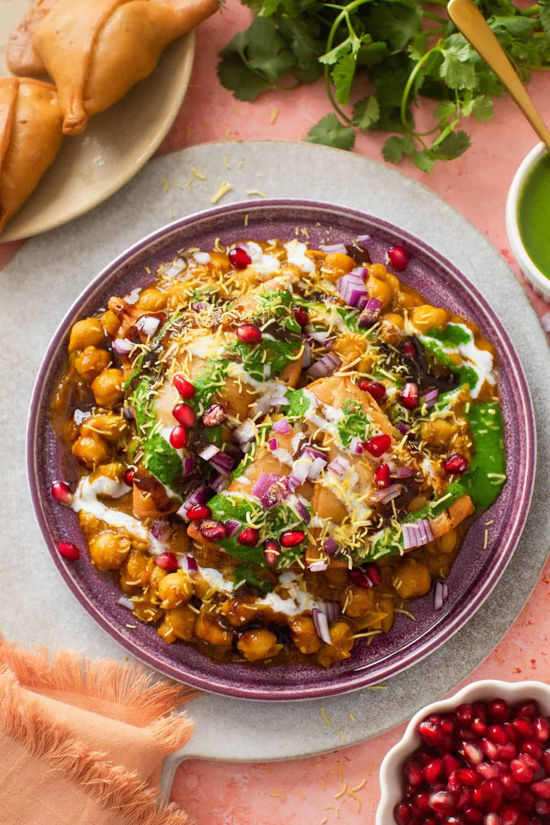 Channa Samosa Chaat